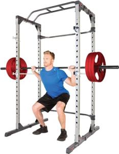 Power Cage Squat Rack with LAT Pulldown Attachment