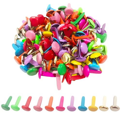 Multicolored Metal Brads for DIY Scrapbooking - 100pcs (8mm x 12mm)