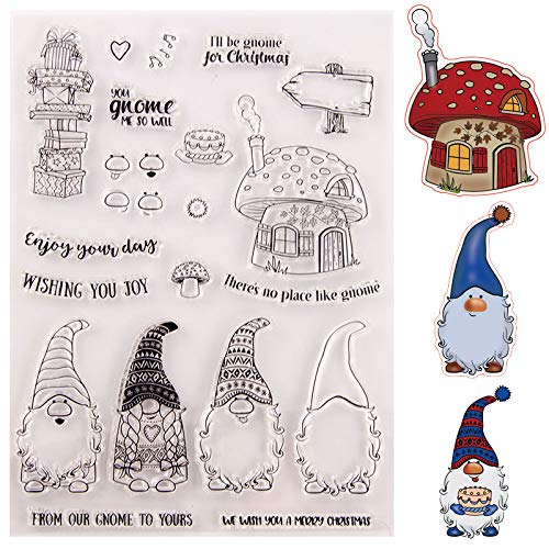 Joyful Home Gnome Clear Stamp for Christmas Scrapbooking