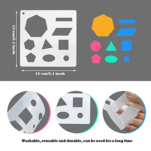 48pc Washable Shape Stencils for Kids - Geometric Templates