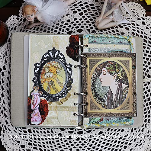 Vintage Scrapbook Window Frame Stickers 55pcs