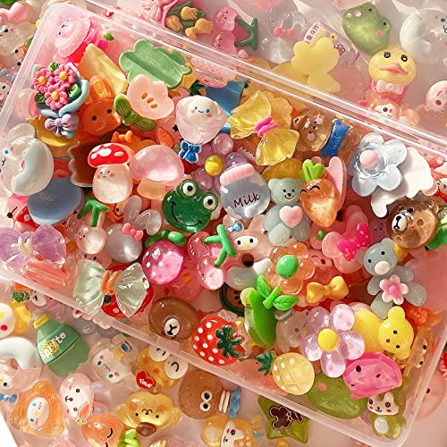 60pcs Cute Mixed Resin Charms for Scrapbooking