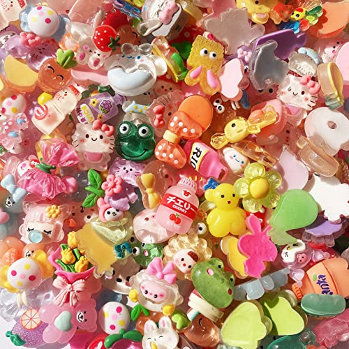 60pcs Cute Mixed Resin Charms for Scrapbooking