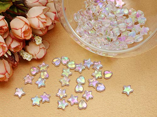 100PCS Mini Acrylic Heart and Star Beads