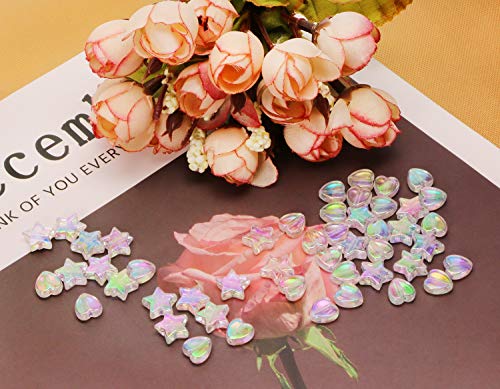 100PCS Mini Acrylic Heart and Star Beads