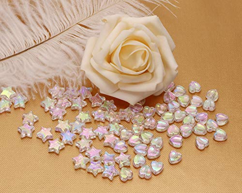100PCS Mini Acrylic Heart and Star Beads