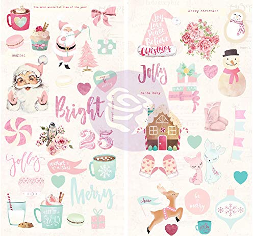 Prima Santa Baby Chipboard Stickers - Set of 50