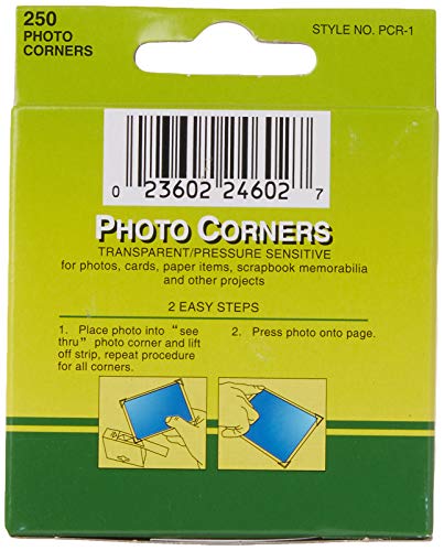 Pioneer Self-Adhesive Photo Corners, Clear, 250-Pack