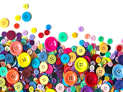 Assorted Round Buttons for DIY Scrapbooking, 660 Pcs