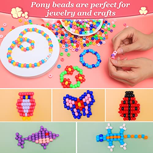 Colorful Pony Beads - Perfect for Crafts & Braids!