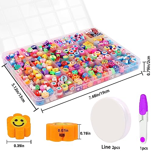 480PCS Fruit Flower Polymer Clay Beads - DIY Scrapbooking Kit