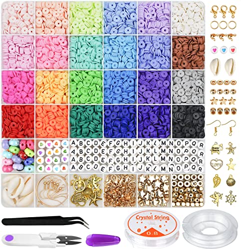 6000 Pcs Clay Beads, 24 Colors, Bracelet Making Kit