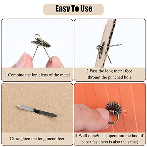 40Pcs Metal Brad Fasteners for DIY Crafts & Decoration