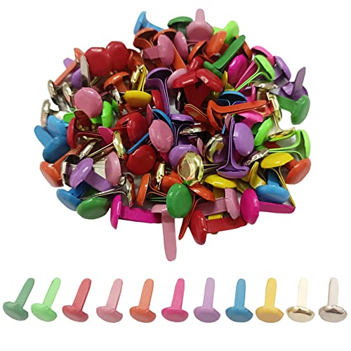 Multicolored Metal Brads for DIY Scrapbooking - 100pcs (8mm x 12mm)
