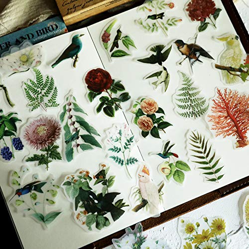 Vintage Animals and Plants Stickers for Scrapbooking