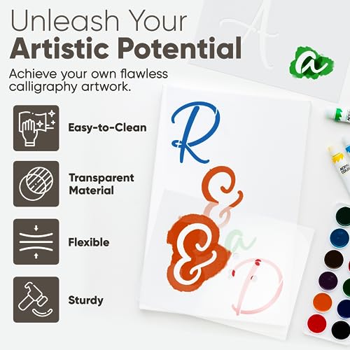 Large Lettering Stencil Set for Effortless Calligraphy