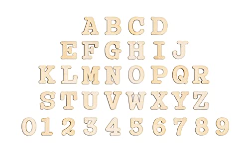 Small Wooden Letters and Numbers for Scrapbooking (342 Pieces)
