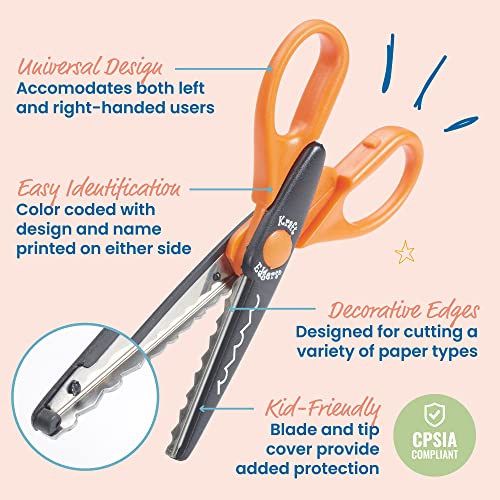 18-Piece Assorted Decorative Scissors in Rotating Rack