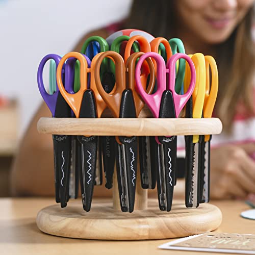 18-Piece Assorted Decorative Scissors in Rotating Rack