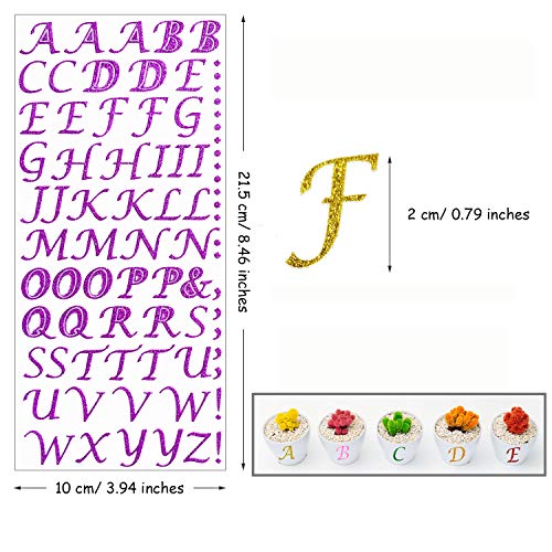 Sparkling Glitter Alphabet Stickers - 12 Vibrant Colors