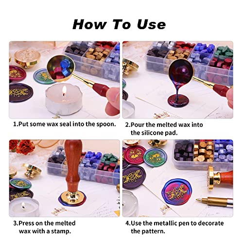 Triple Moon Goddess Wax Seal Stamp Kit