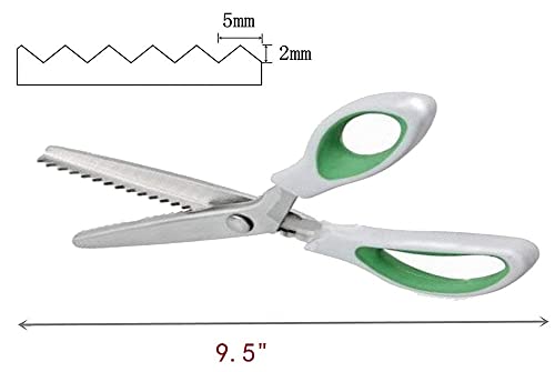JISTL Green Pinking Shears with Comfort Grips