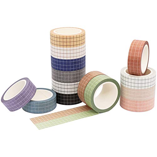 Decorative Grid Washi Tape Set for Scrapbooking and Crafts