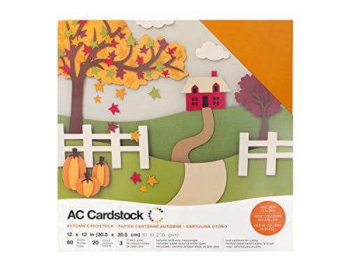 Autumn Colored Cardstock Pack, 60 Sheets, 20 Colors