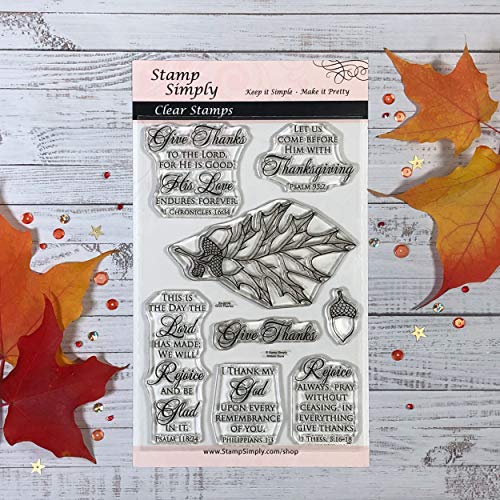 Thanksgiving Give Thanks Religious Stamp Set - 4x6
