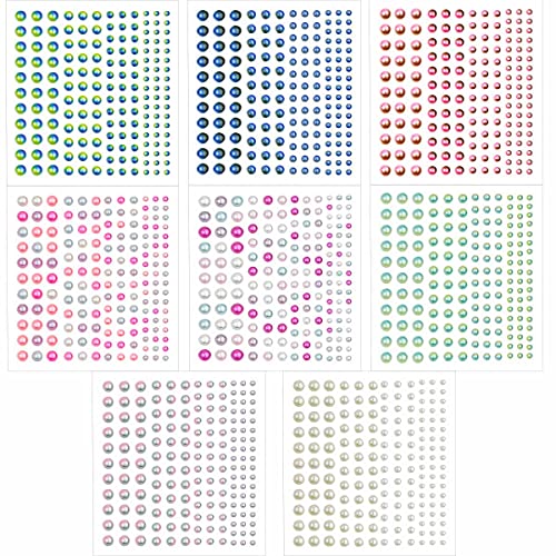 Colorful Self Adhesive Pearl Stickers - 1320 Pieces