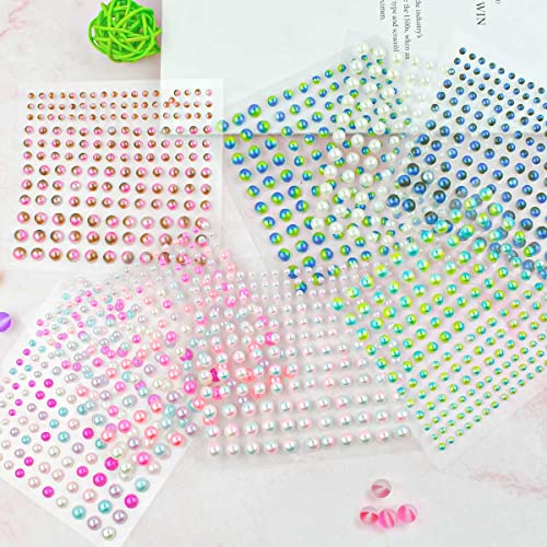 Colorful Self Adhesive Pearl Stickers - 1320 Pieces