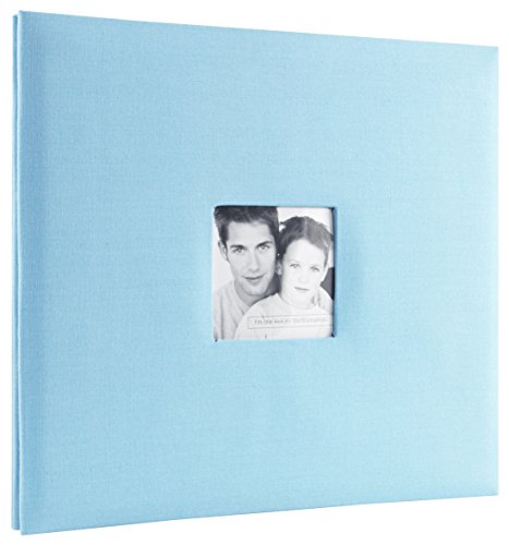 Sky Blue Fabric Scrapbook Album with Photo Opening