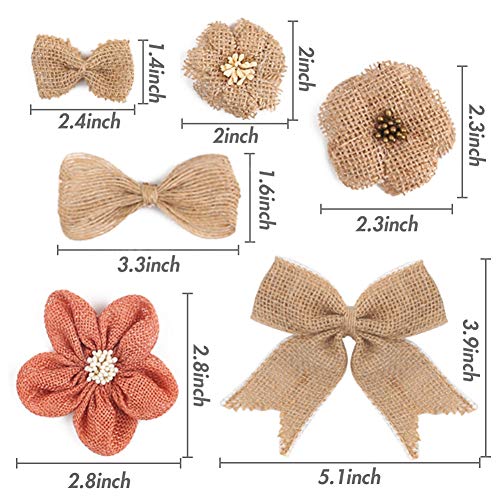 32 PCS Burlap and Lace Flowers Set for Wedding Decor