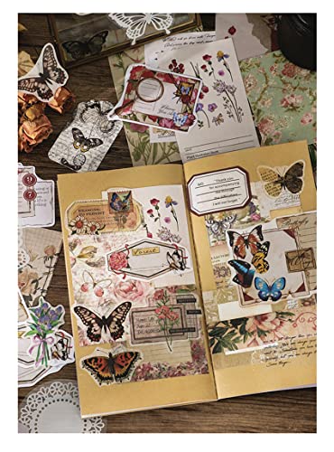 Vintage Flower Scrapbook Supplies Pack - 260 Pieces