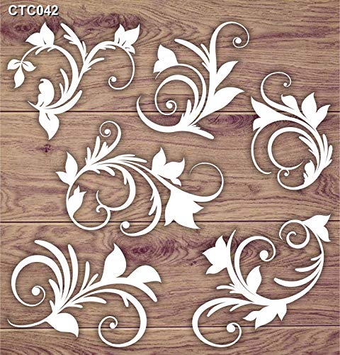 Floral Leafy Swirls Chipboard Embellishments - 5.5X6 Inches
