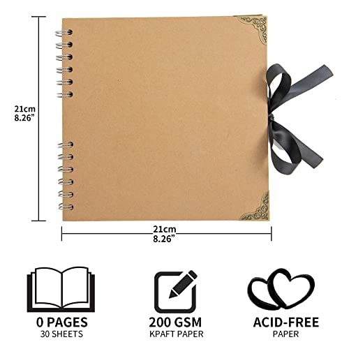 DIY Scrapbook Album: 8x8 Inch, 60 Pages