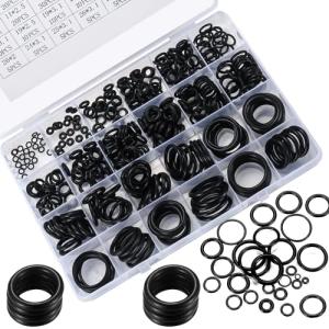 360 Pcs Black Rubber O Ring Assortment Kit