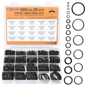 500 Pcs Rubber O-Ring Assortment Kit