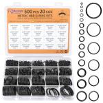 500 Pcs Rubber O-Ring Assortment Kit