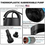 1HP Submersible Water Pump for Pools and Basements