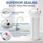 SimPure Inline Whole House Water Filter Housing