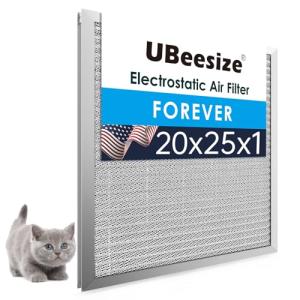 UBeesize Washable Electrostatic Air Filter, MERV 8