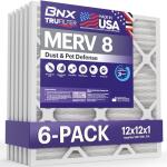 BNX TruFilter 12x12x1 MERV 8 Air Filters (6-Pack)