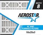 Aerostar MERV 8 Pleated HVAC Filters, 3 Pack
