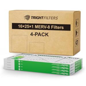 TRIGHTFILTERS 16x25x1 MERV 8 Air Filter 4 Pack