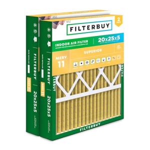 Filterbuy 20x25x5 MERV 11 Air Filters