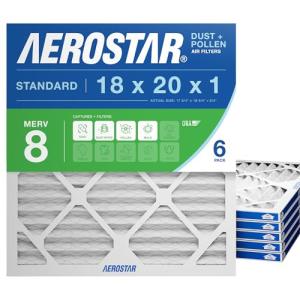 Aerostar 18x20x1 MERV 8 Air Filter 6-Pack
