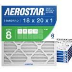 Aerostar 18x20x1 MERV 8 Air Filter 6-Pack
