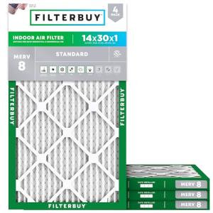 14x30x1 MERV 8 Air Filters (4-Pack)