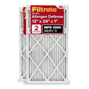 Filtrete 12x24 AC Air Filter, MERV 11, 2 Pack